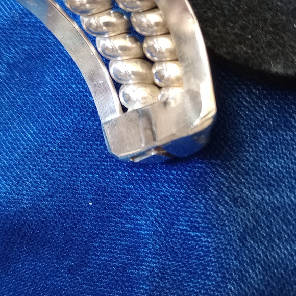 Sterling Silver Twisted Double Coil Cuff Bracelet Stamped Sterling - Picture 9 of 17